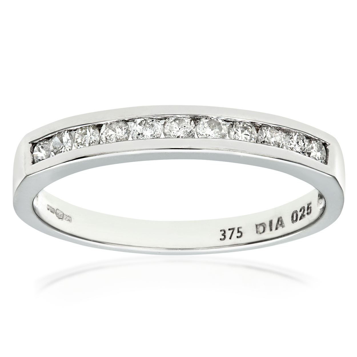 Diamant L’Eternel Womens 9ct White Gold Quarter Carat Diamond Channel Set Eternity Ring – Size L