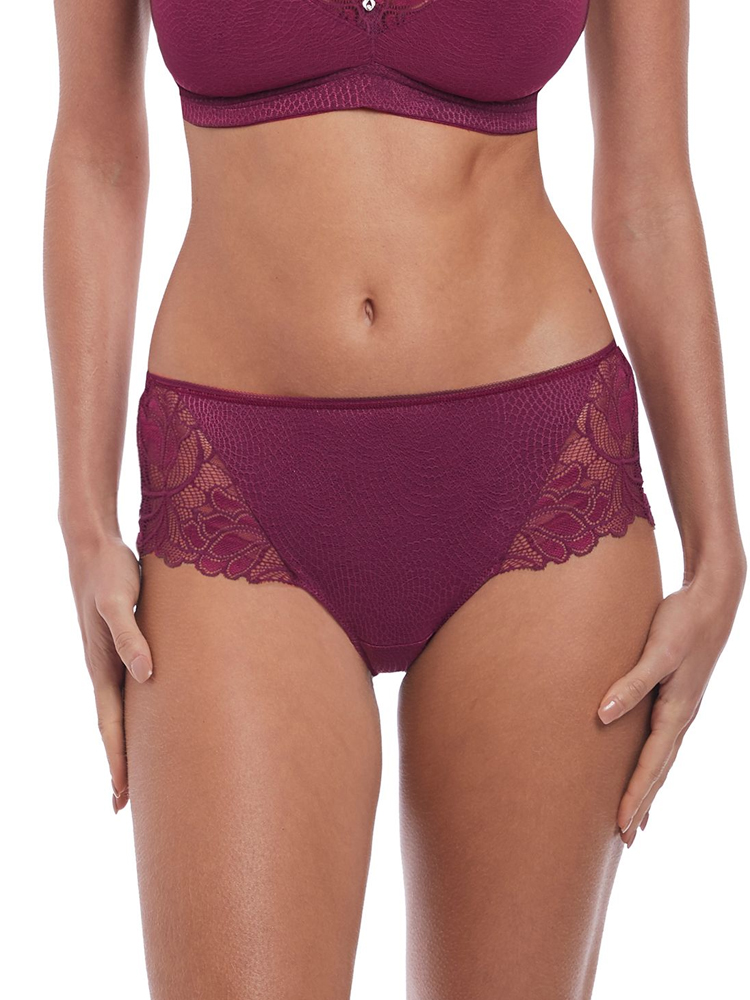 Fantasie Womens Memoir Short - Black Cherry - Purple Nylon - Size X-Small