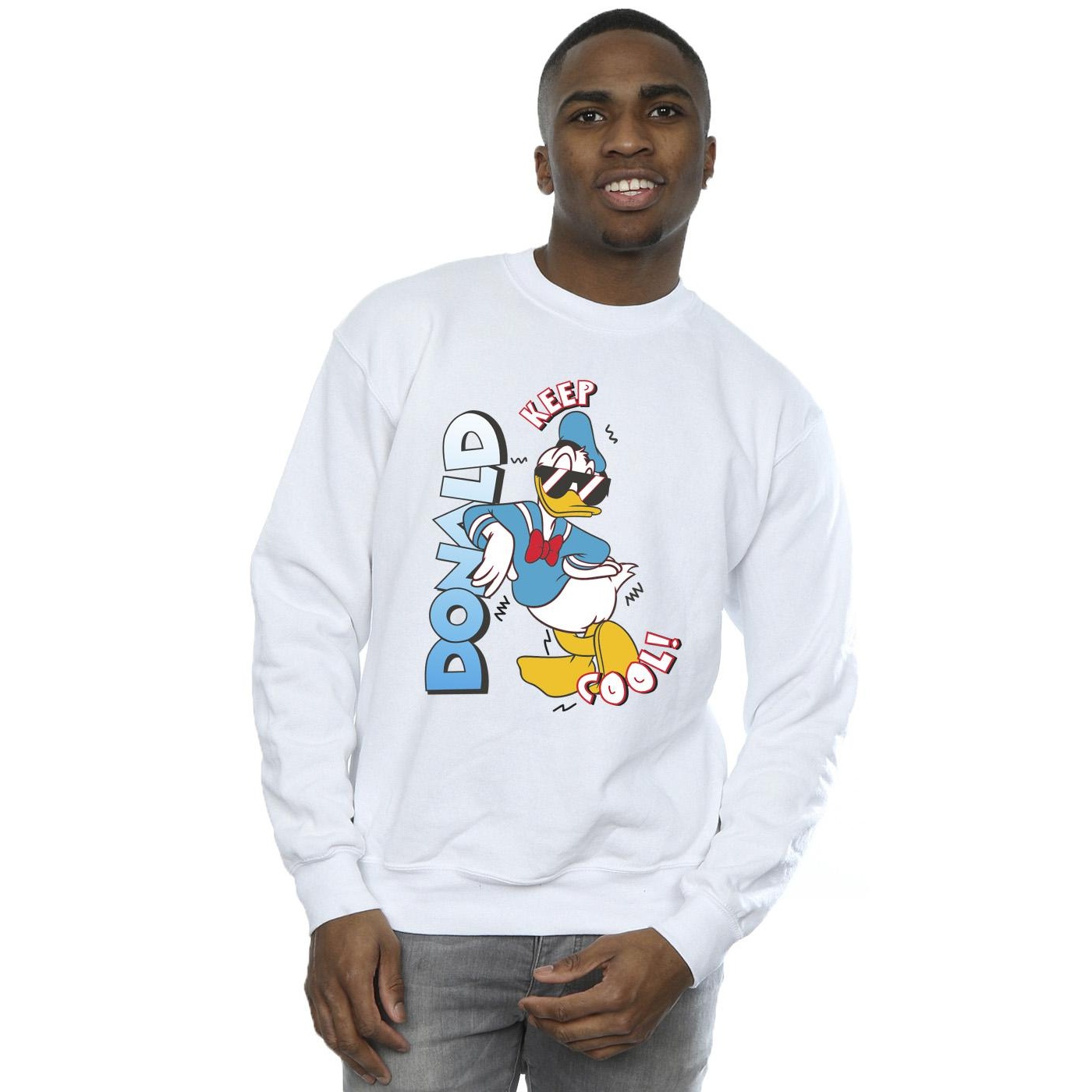 Disney Mens Donald Duck Cool Sweatshirt (White) herr – bild 2