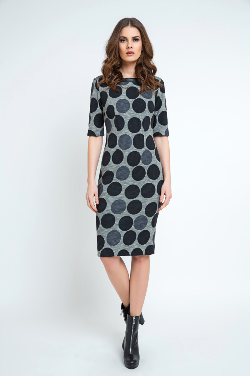Thumbnail - Tailliertes Midikleid mit Polka Dot