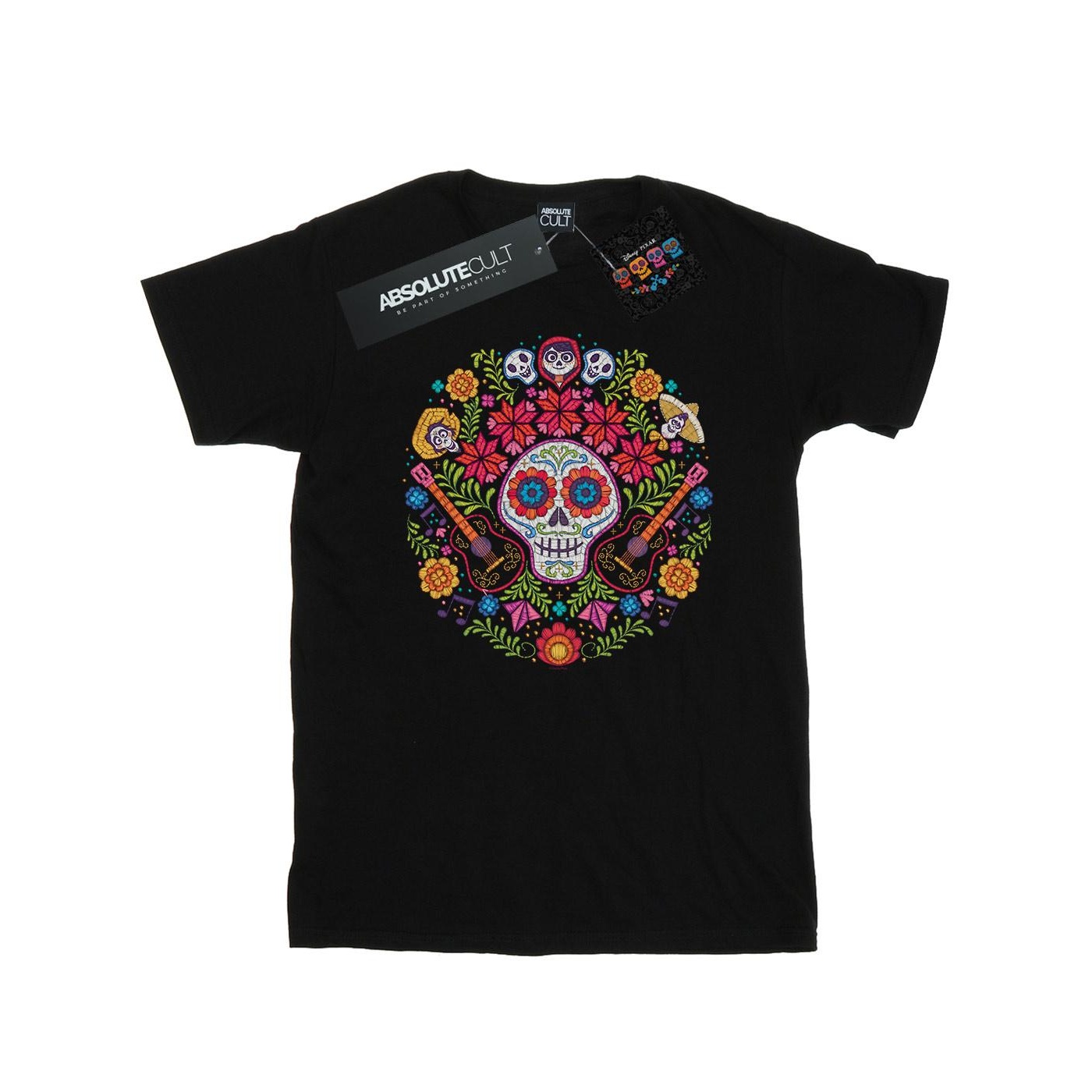 Thumbnail - Disney - "Coco Embroidered Skull Print" T-Shirt für Damen (Schwarz)