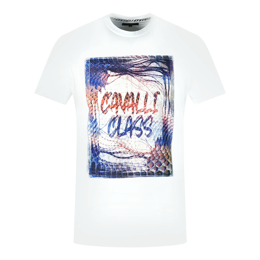Thumbnail - Cavalli Class Box Logo Weißes T-Shirt