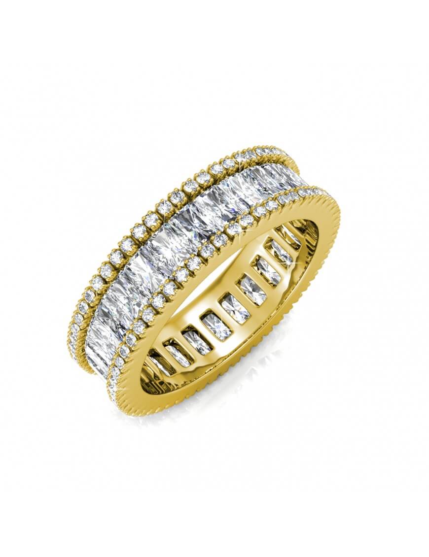 Thumbnail - Glamour Lock Ring - Gold und Kristall