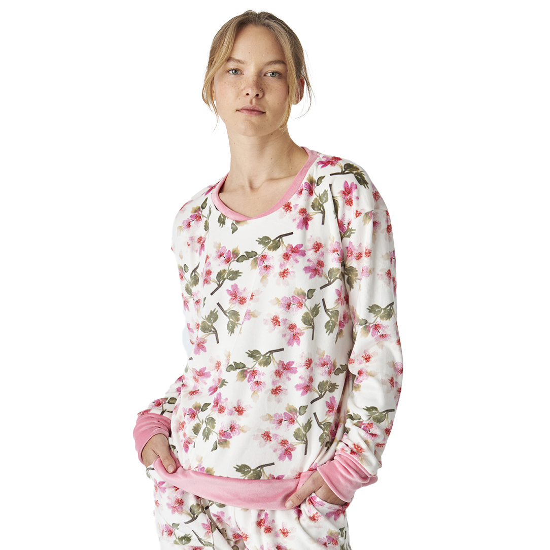 J & J Brothers Vinterpyjamas långärmad sammet JJB4 dam – bild 2