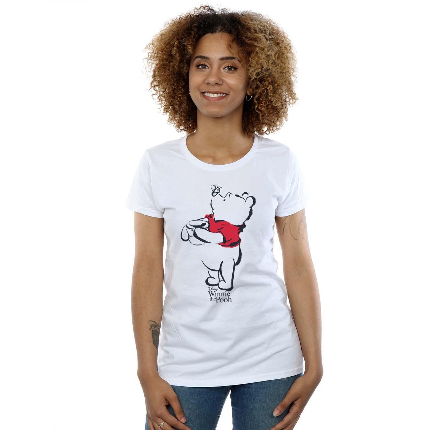 Disney Womens/Ladies Winnie The Pooh Drawing Cotton T-Shirt (White) dam – bild 2