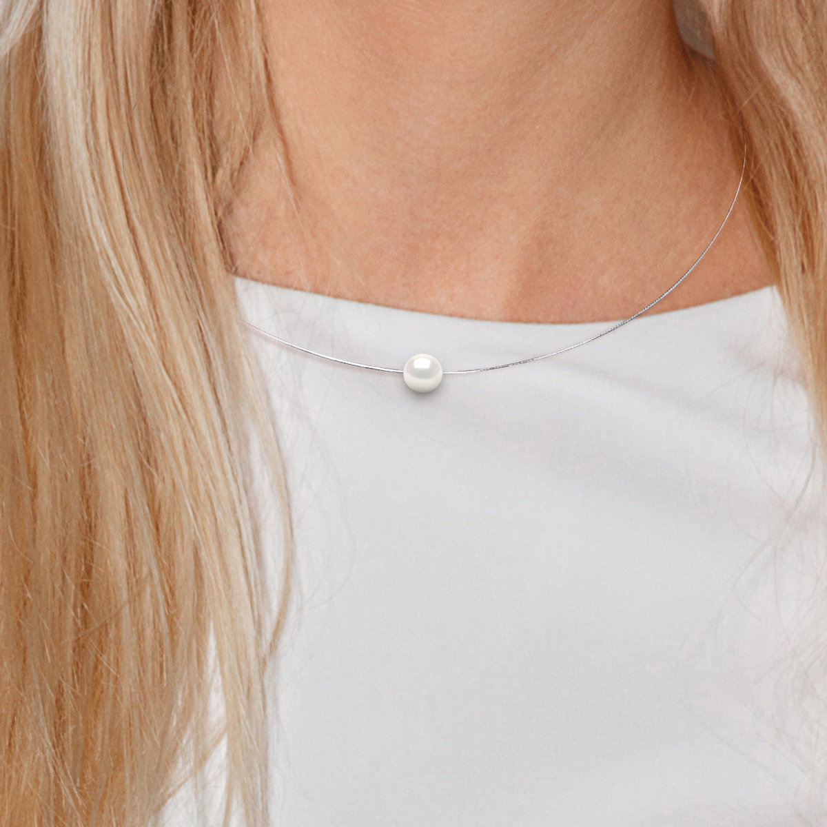 Diadema Halsband Äkta sötvattenspärlor Vitguld dam – bild 2