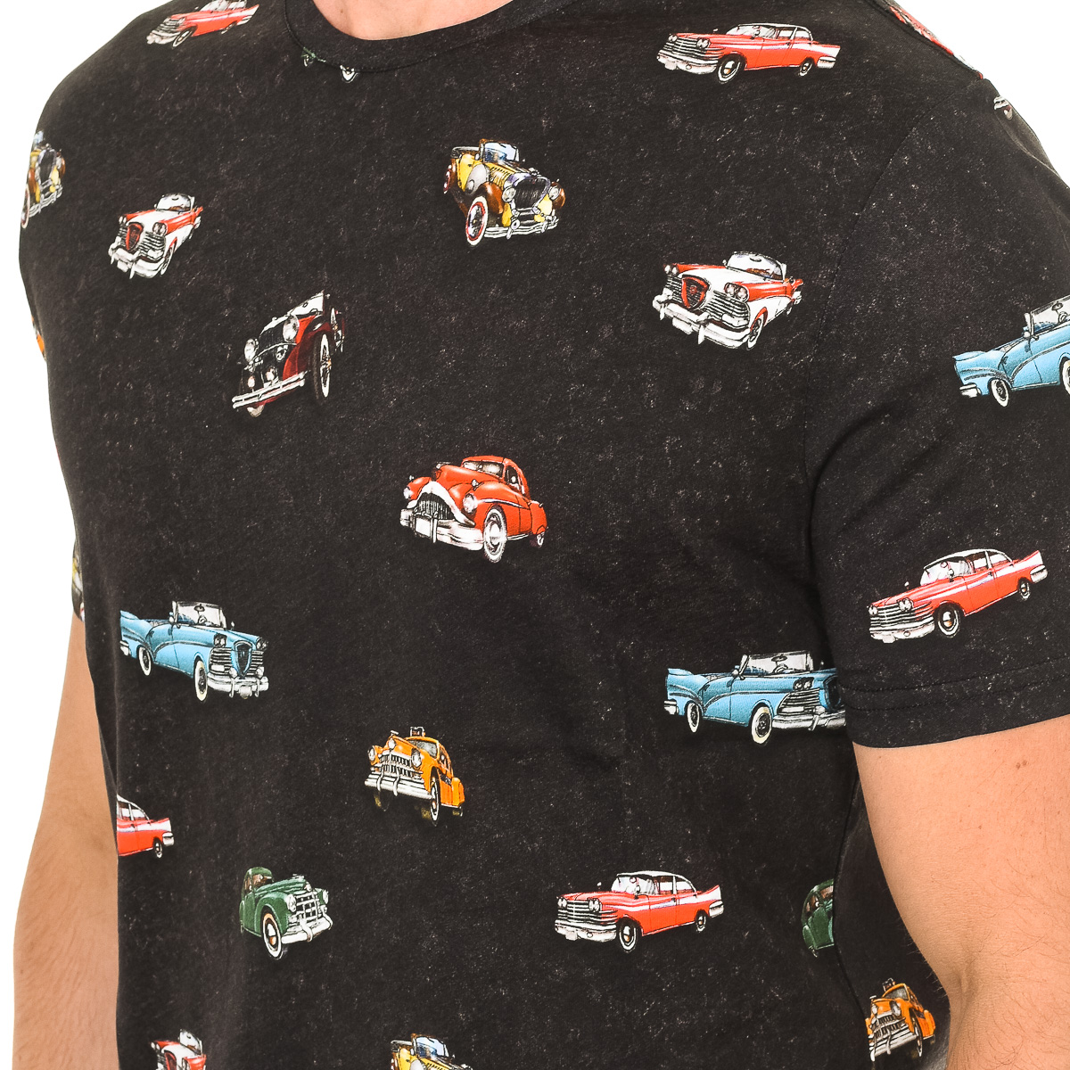 John Frank T-shirts med korta ärmar JFTD09-RETROCAR-MULTICOLOR herr – bild 5