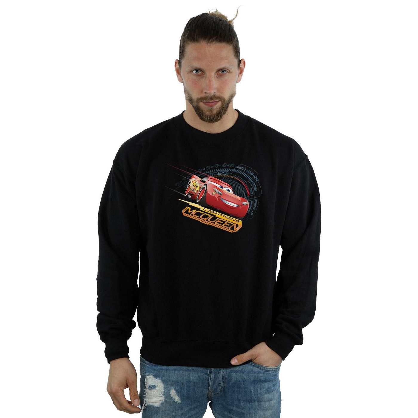 Disney Mens Cars Lightning McQueen Sweatshirt (Black) herr – bild 2