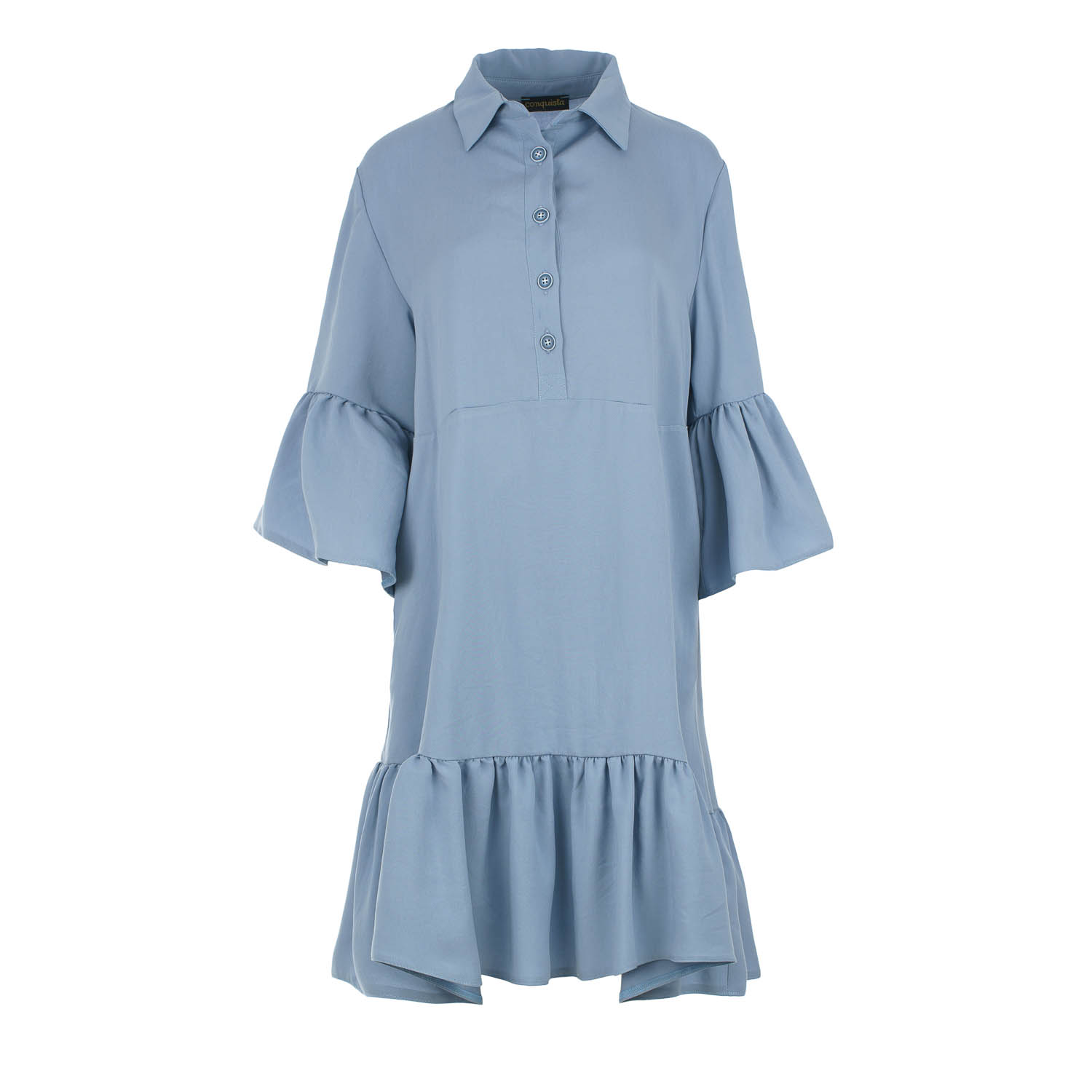 Thumbnail - Hemdkleid aus Tencel in Serenity-Blau