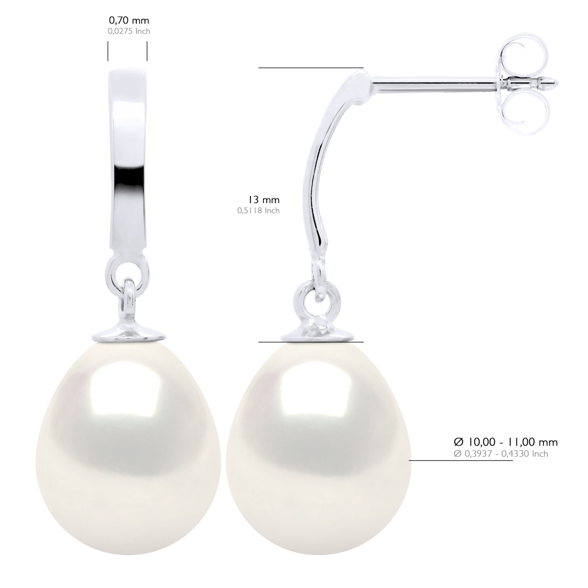 Ateliers Saint Germain Örhängen i vitguld 375 och äkta odlade sötvattenspärlor Pear 10-11 mm dam – bild 2