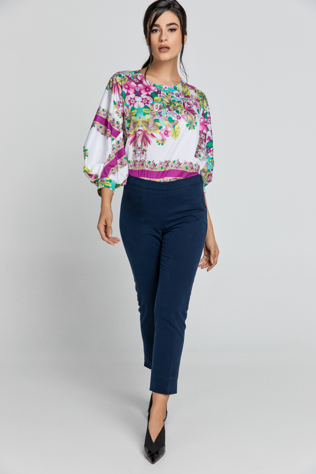 Conquista Slim Fit Blå Byxor Fashion dam – bild 2