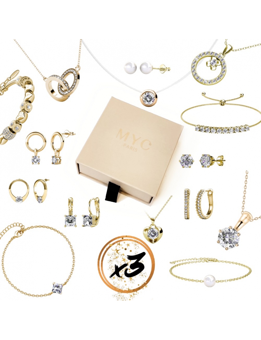 Thumbnail - 3 Überraschungsjuwelen in einer Geschenkbox - Gold und Kristall