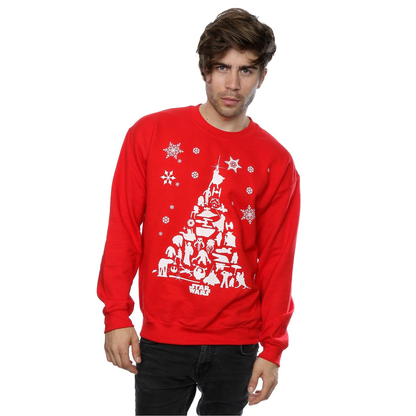 Star Wars Mens Christmas Tree Sweatshirt (Red) herr – bild 2