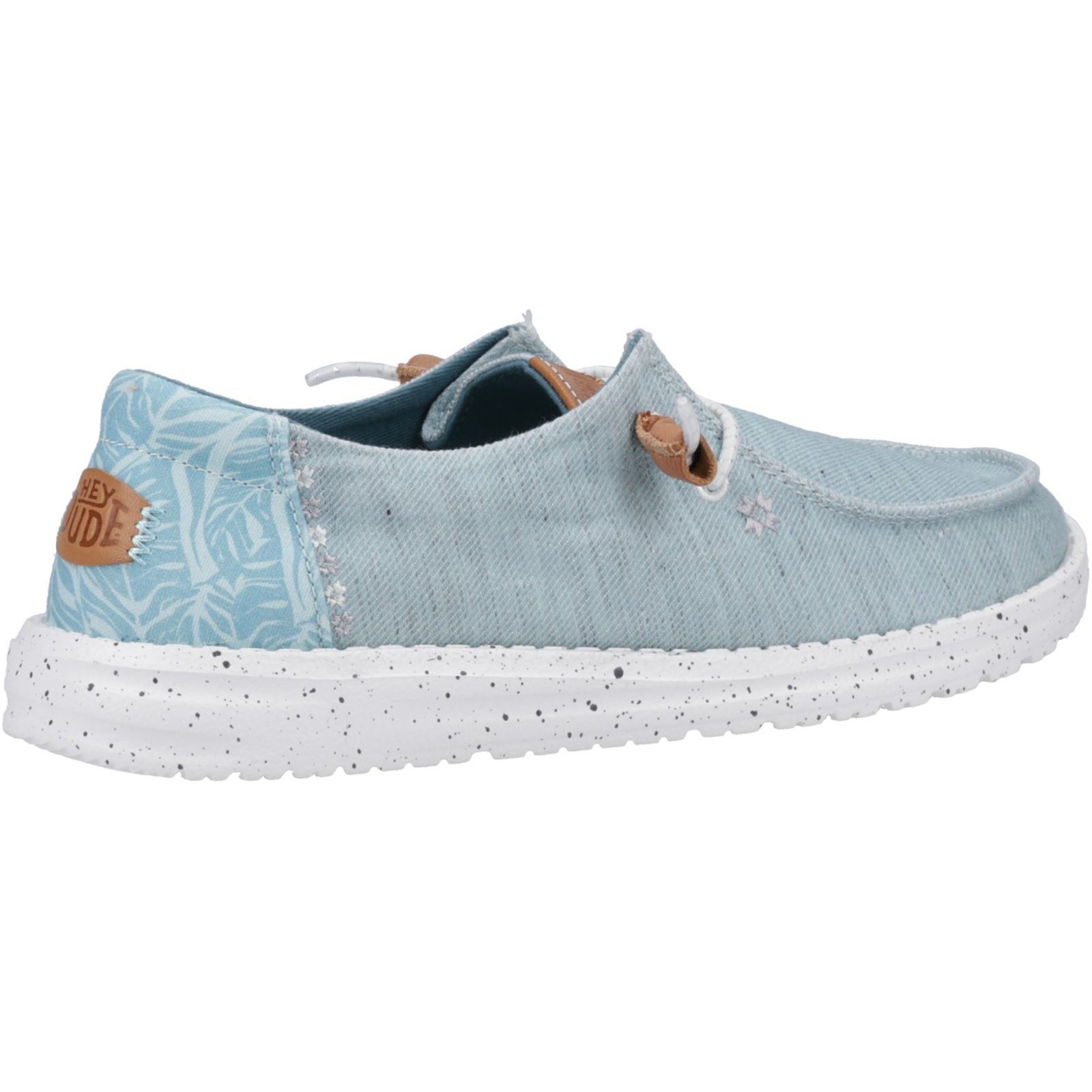 HEYDUDE Wendy Heathered Slub Tropical Kvinnors Blå Loafers dam – bild 2