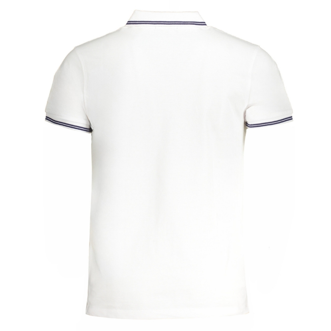 Cavalli Class Tipped Collar Blå Logotyp Vit Polotröja herr – bild 2