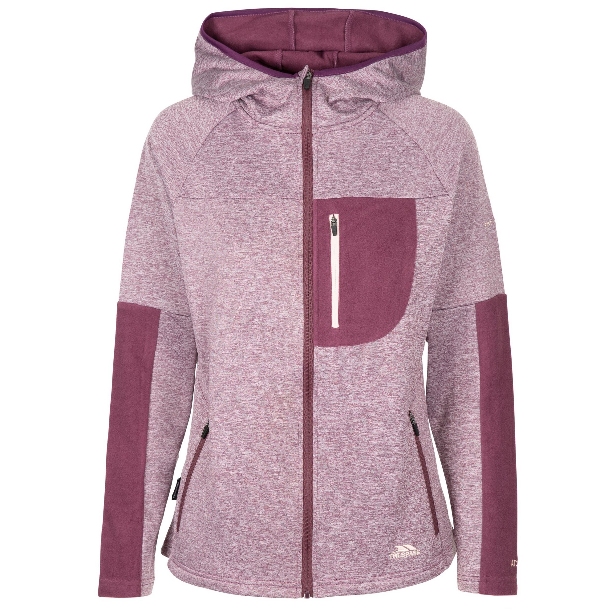 Trespass Womens/Ladies Trullo Melange AT200 Fleece Jacket (Damson Marl) - Purple - Size X-Small