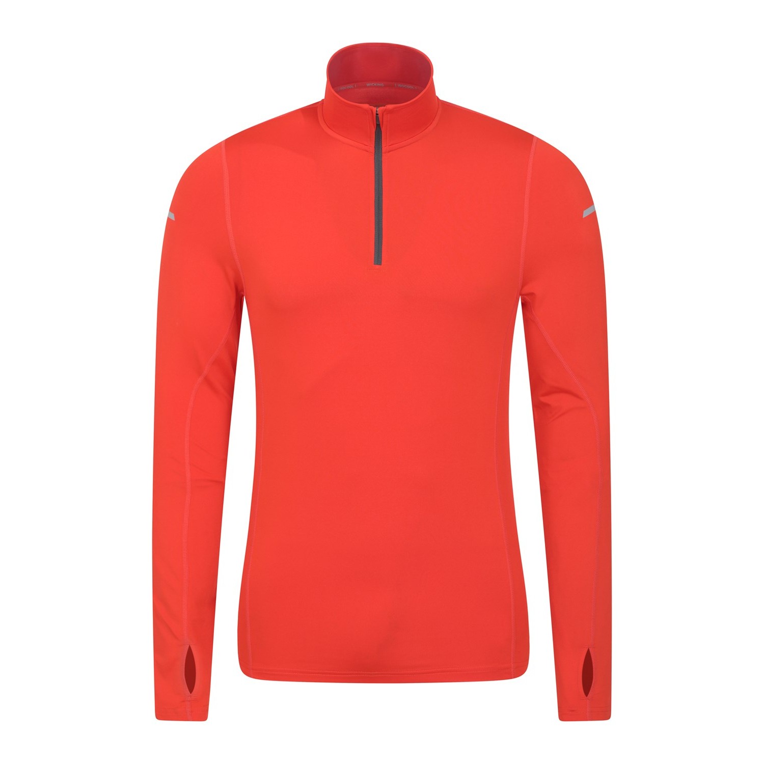 Thumbnail - Mountain Warehouse Mens Vault Recycled Half Zip Langarm-Top (Orange)