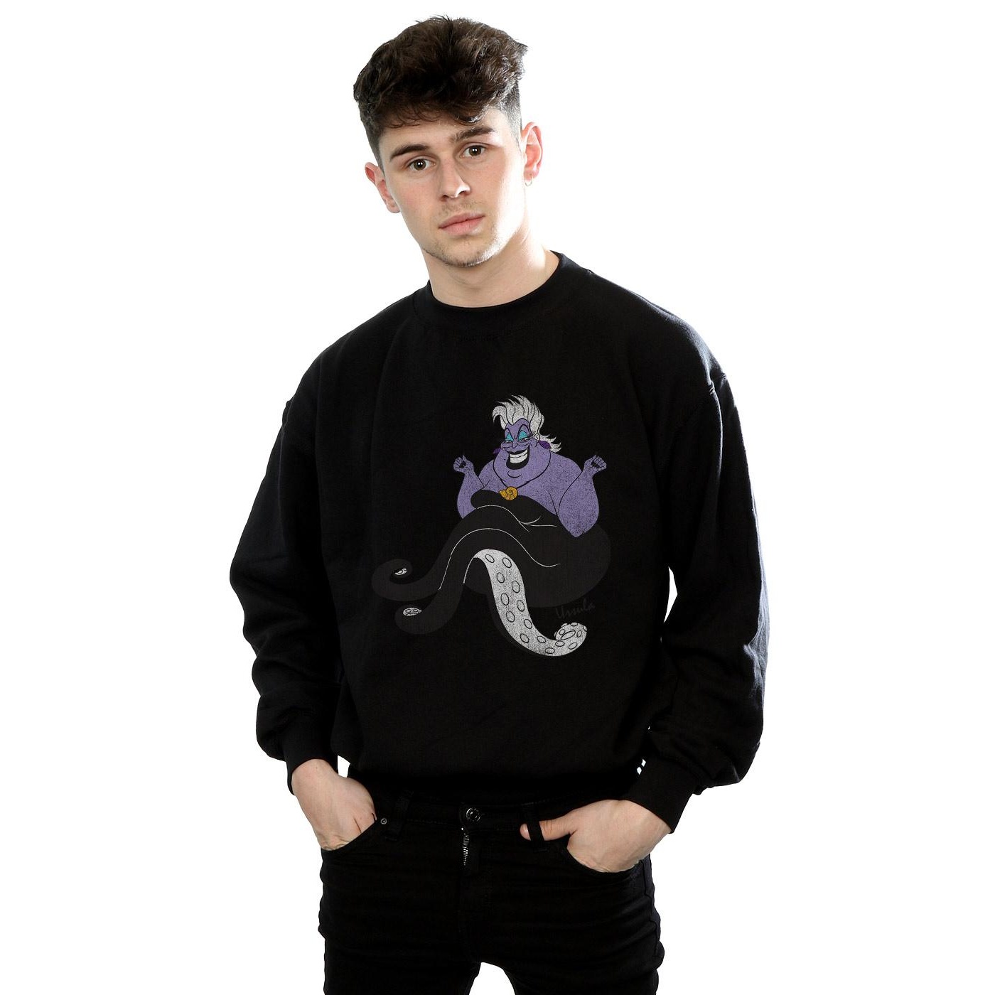 Disney Mens The Little Mermaid Classic Ursula Sweatshirt (Black) herr – bild 2
