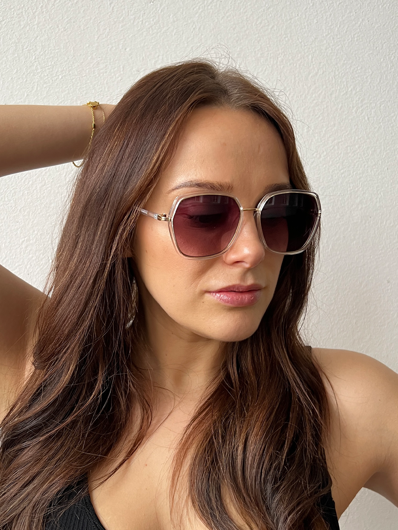 SVNX Unisex Plastic frame oversized sunglasses - Gold - One Size
