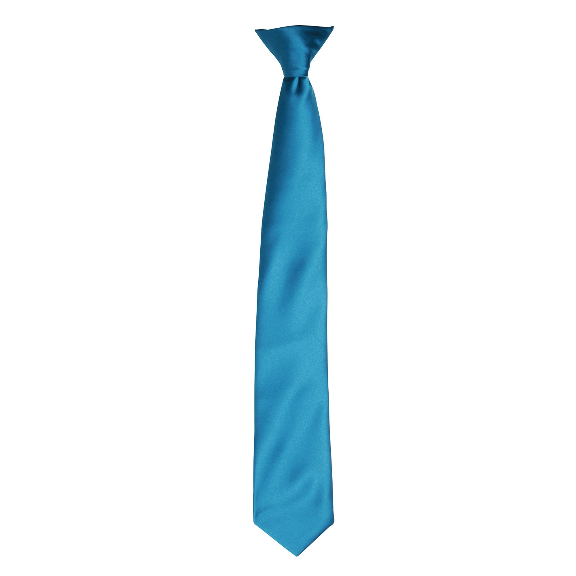 Thumbnail - Premier Colours Herren Satin Clip Krawatte (Teal)