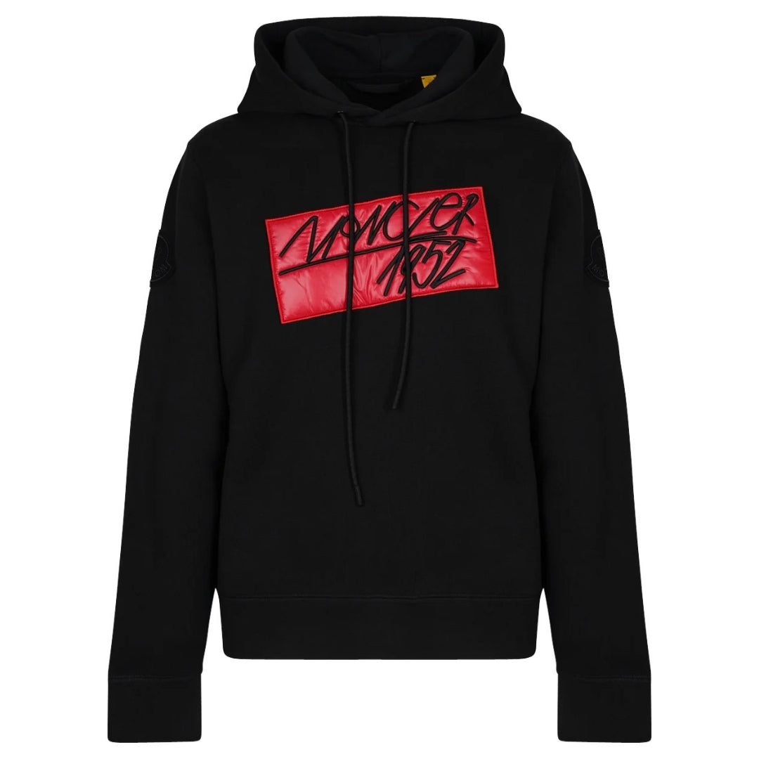 Moncler Patch Logo Zwarte Hoodie