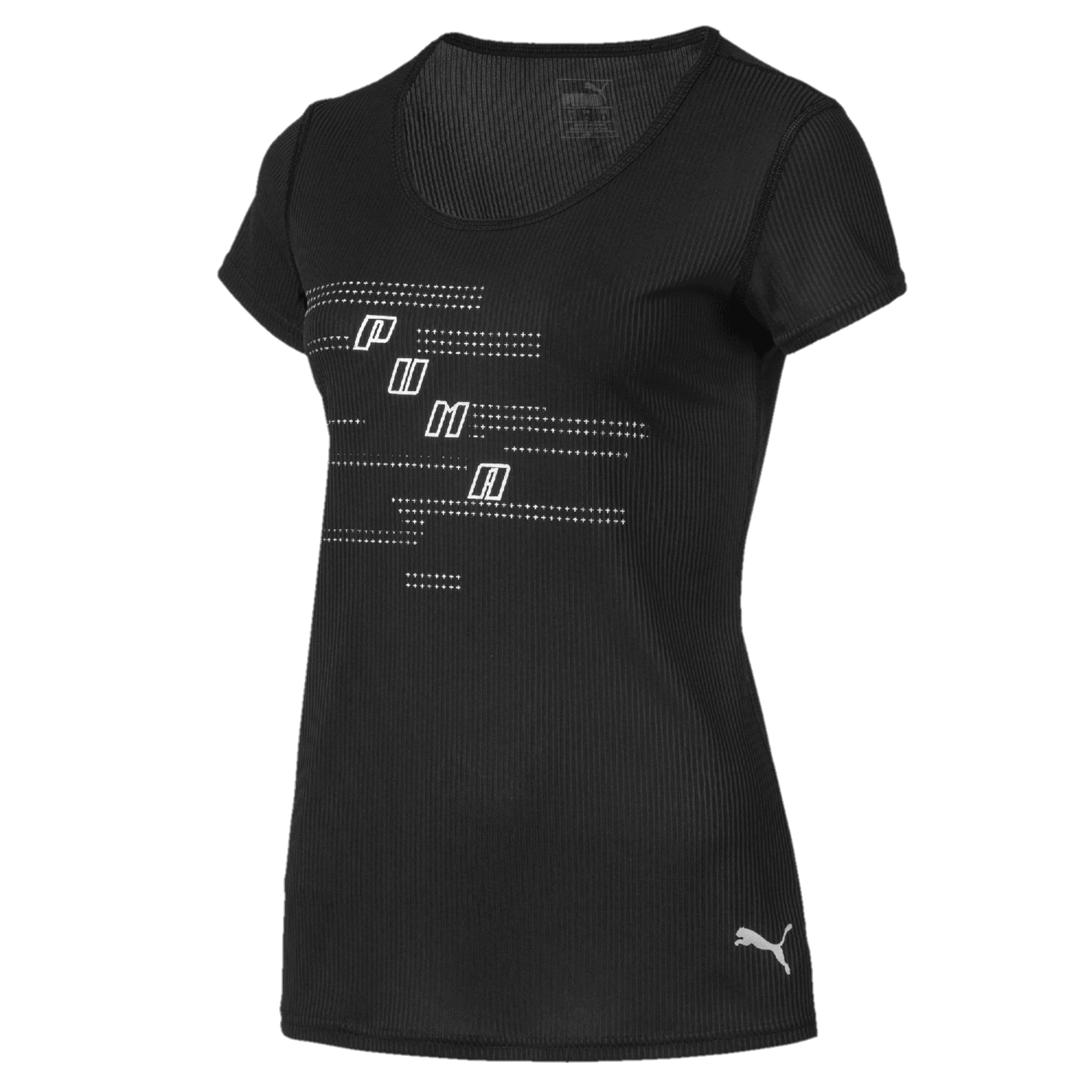 Thumbnail - Puma Ignite Short Sleeve Womens Running Tee Logo Print Top 517464 01