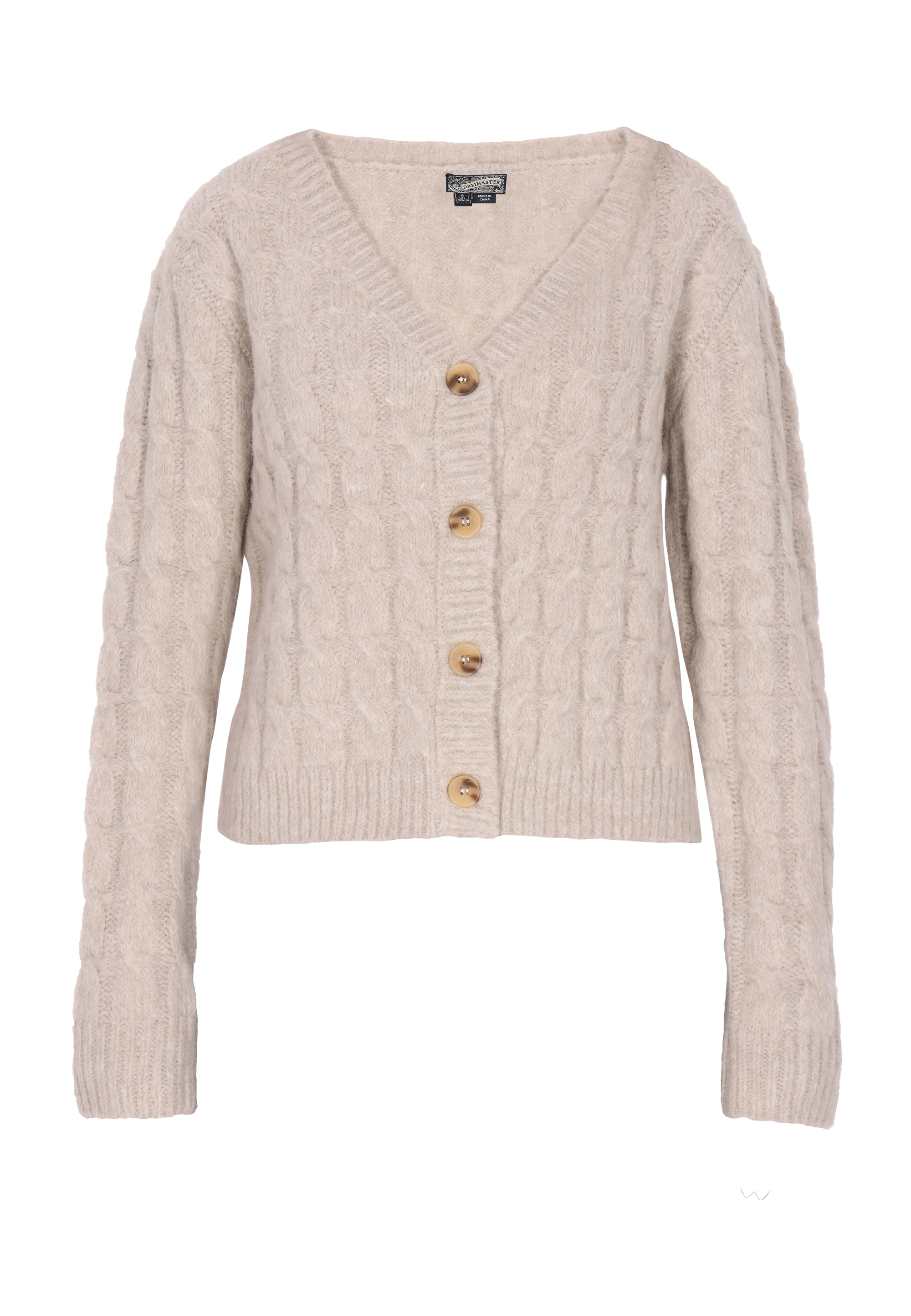 Thumbnail - Dreimaster Cardigan Damen Hellbraun Melange