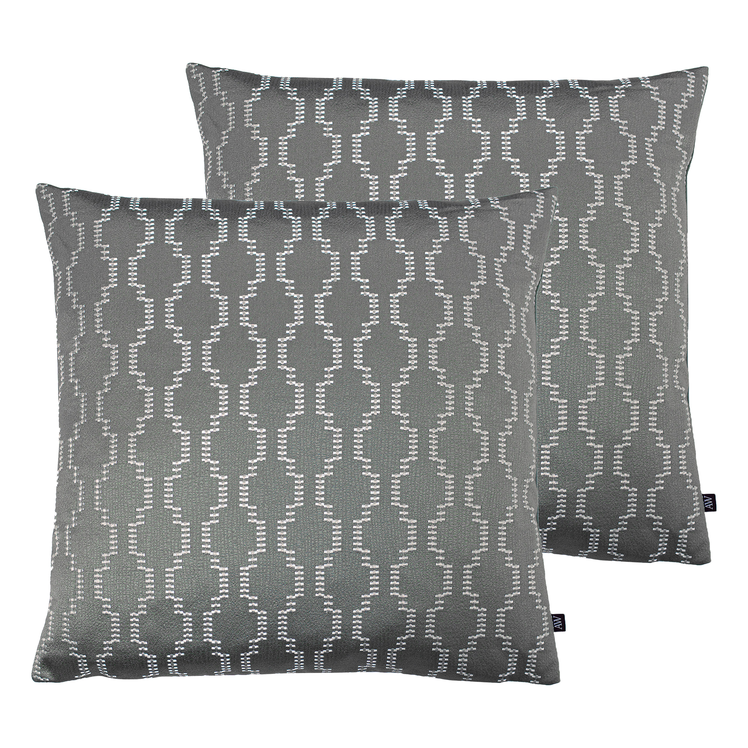 Ashley Wilde Nash Cushions (Twin Pack) - Grey - Size 50 Cm X 50 Cm
