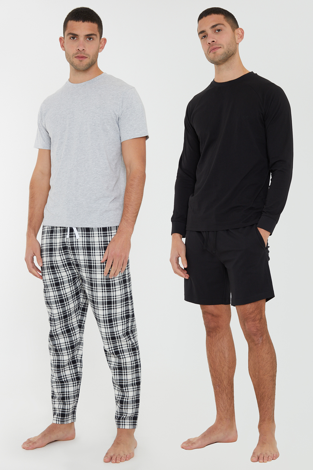 Threadbare Mens Black 4-Piece 'Romina' Mix and Match Assorted Gifting Lounge Sets - Size Large