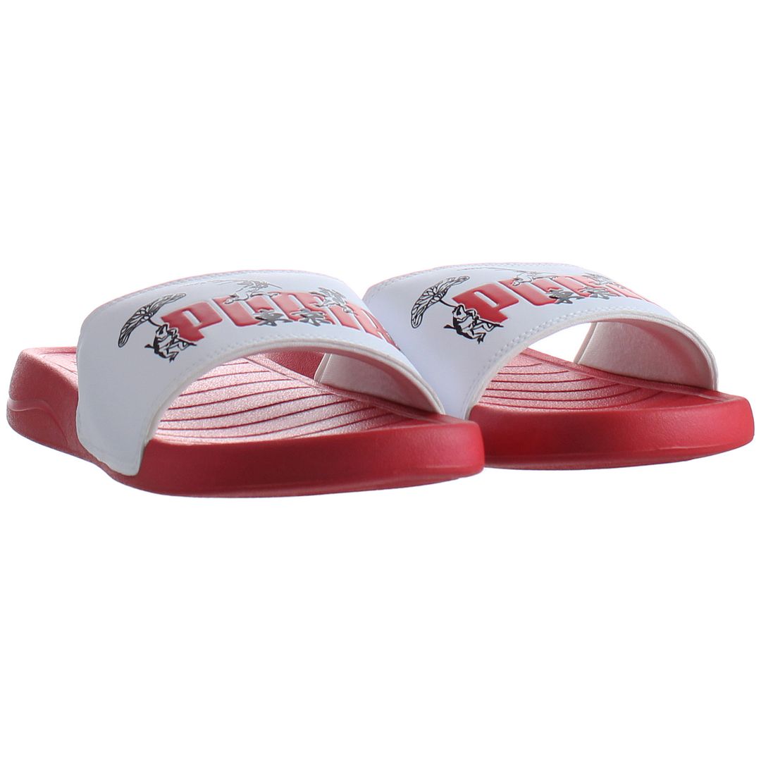 Puma Popcat Tokyo Herr Vit/Röd Sliders sandaler – bild 2