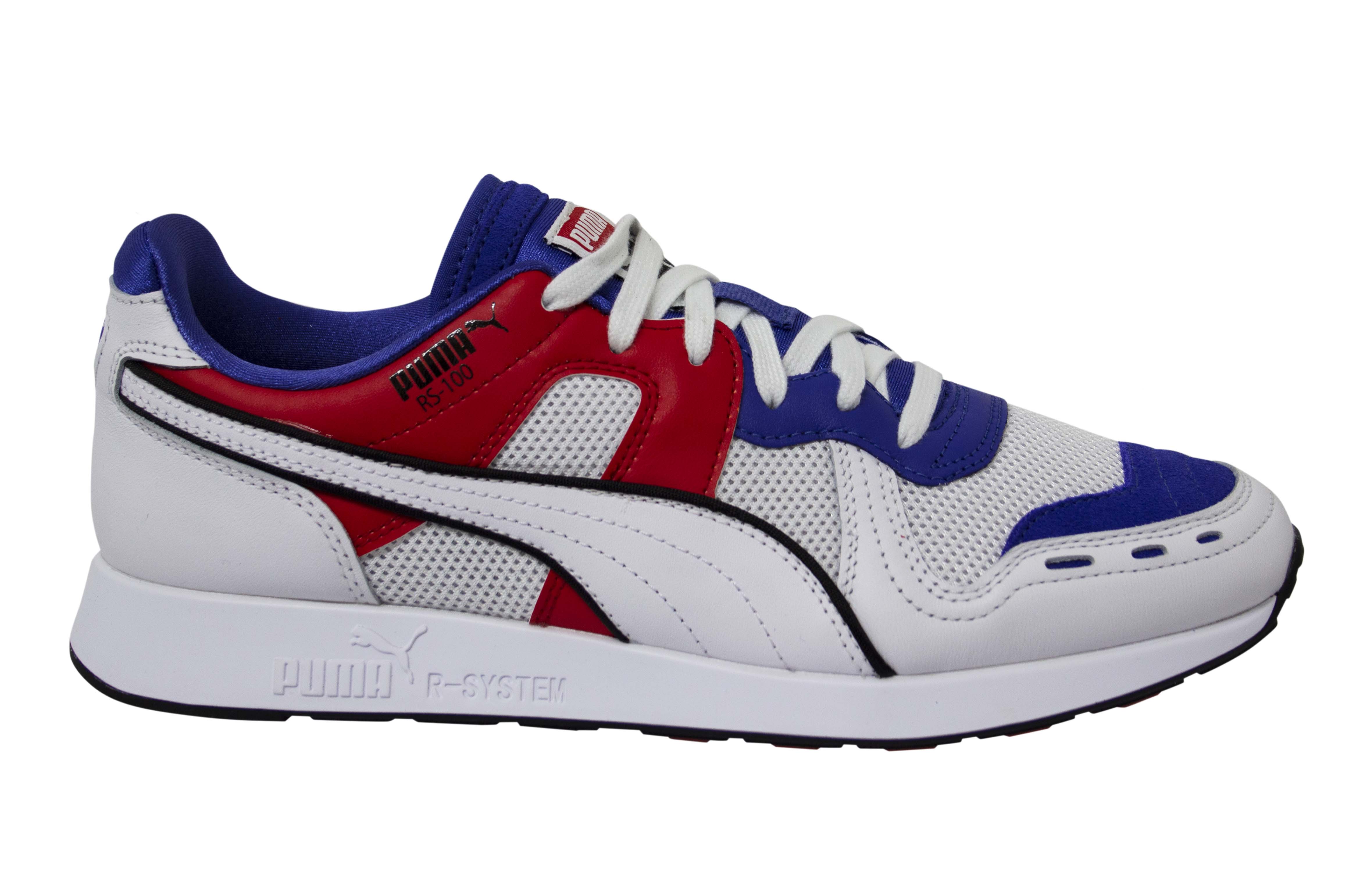 Thumbnail - PUMA RS-100 Sound weiße Leder Schnüren-Reisetrainer 368025 01