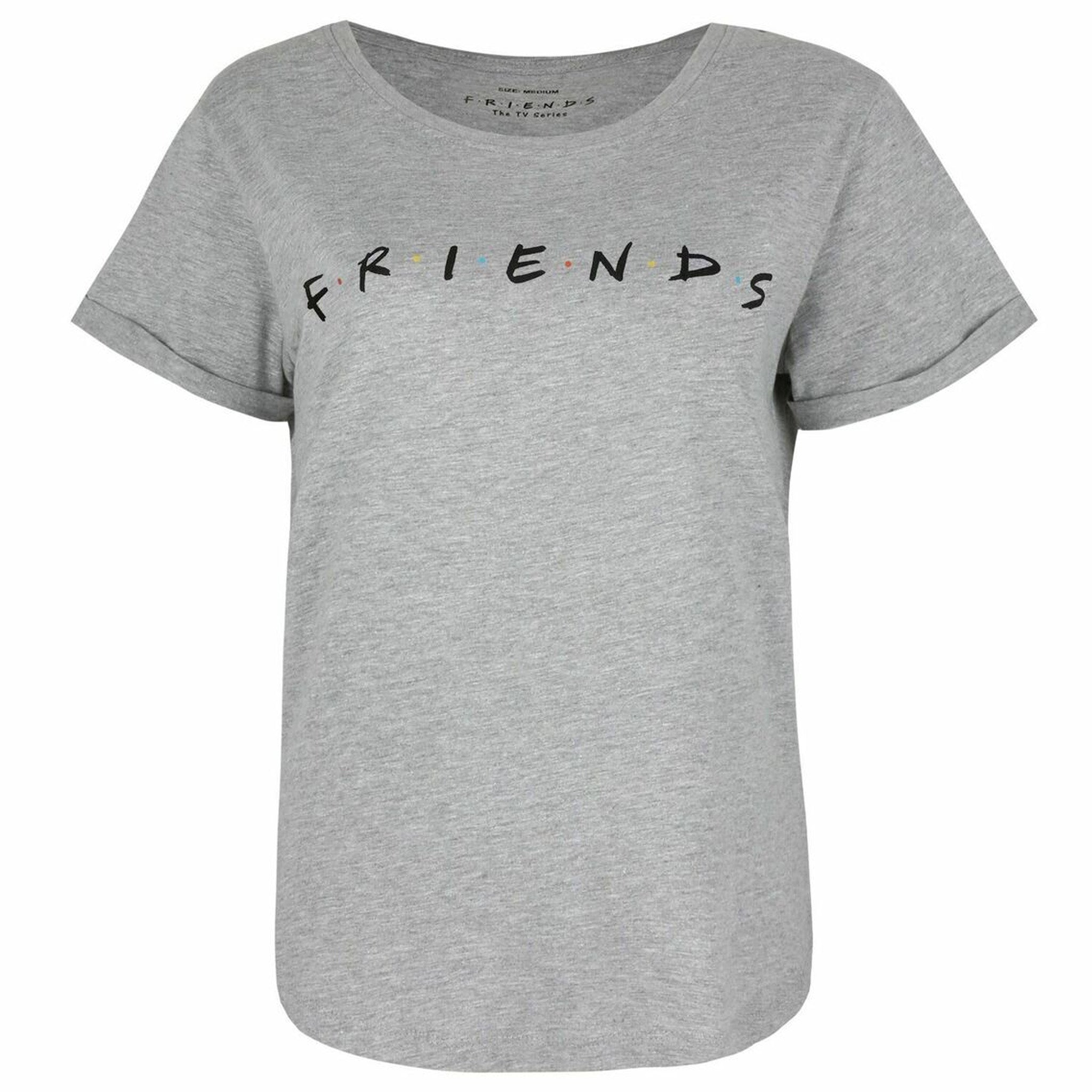Thumbnail - Friends Titel Logo Damen Grau T-Shirt