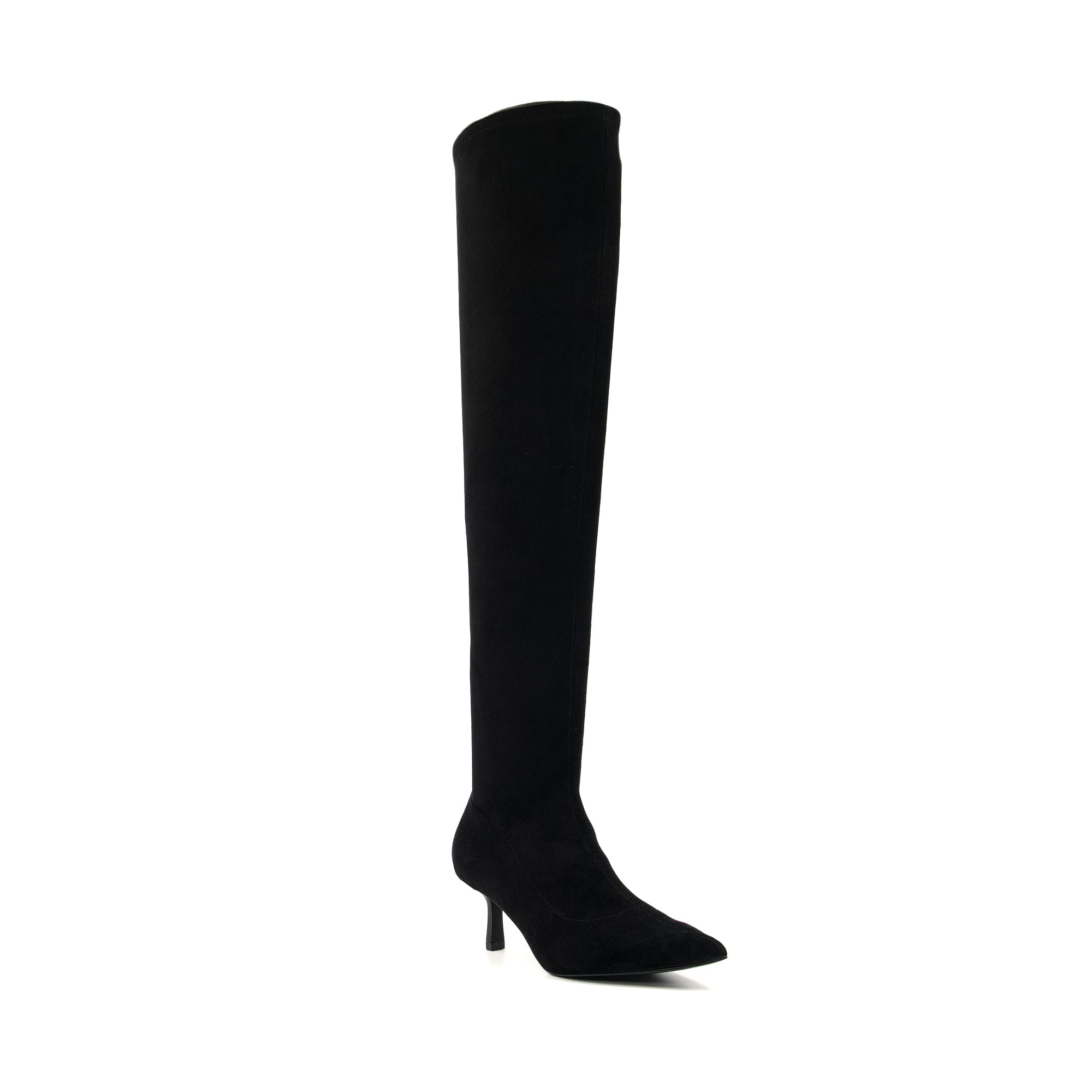 Dune London Womens Ladies SPELL Matte Heel Over-The-Knee Boots – Black Fabric – Size UK 4