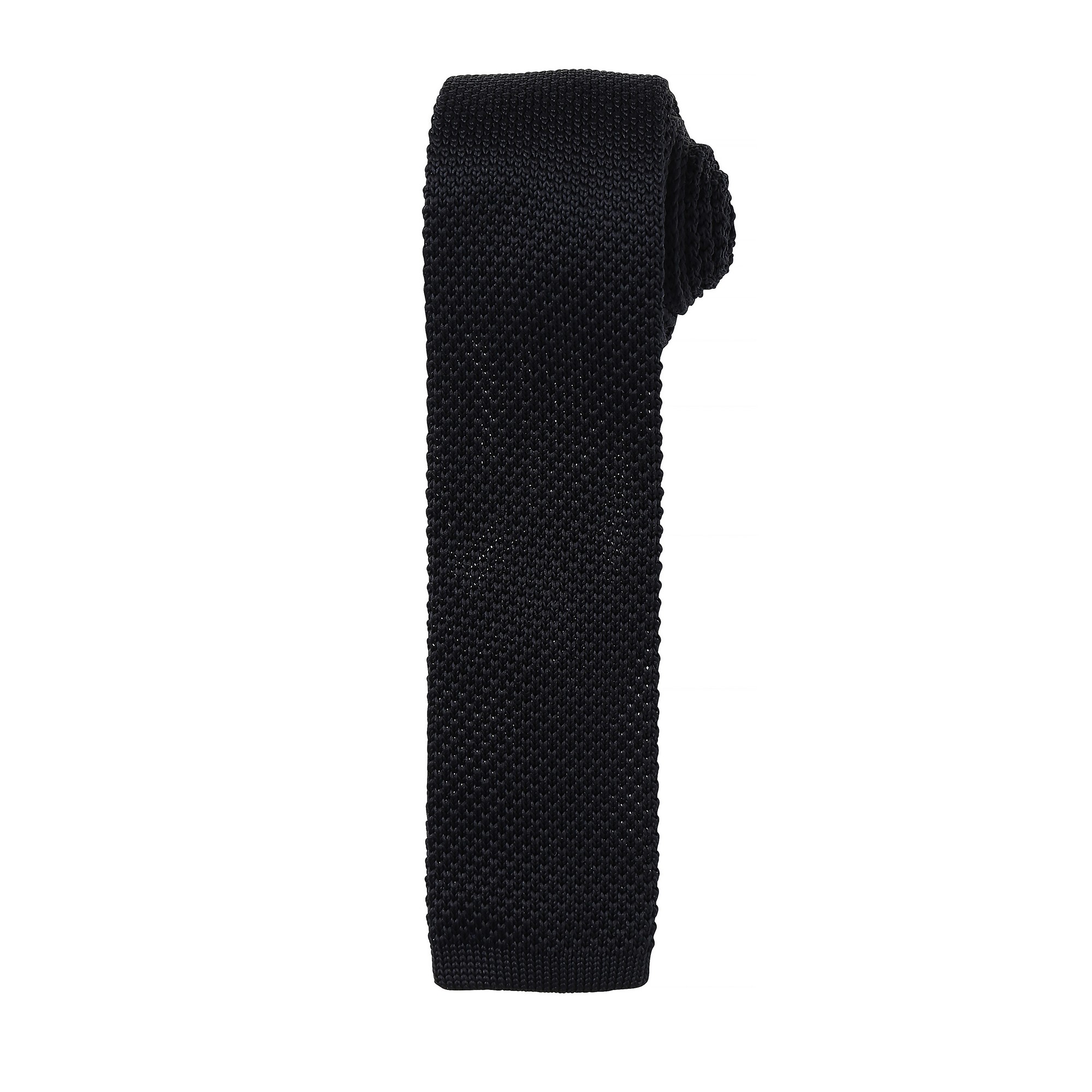 Thumbnail - Premier Mens Slim Textured Knit Effect Krawatte (Schwarz)