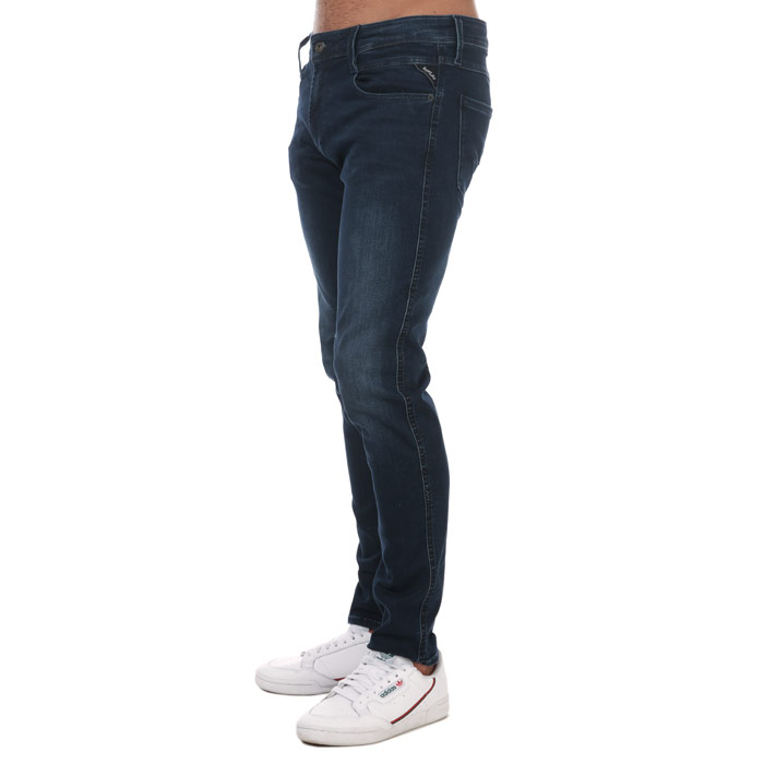 Jean Anbass Slim Fit Droit Replay Pour Homme en Jean Denim