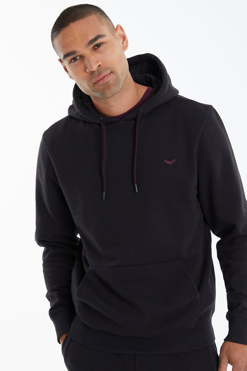 Threadbare Mens Black Cotton Blend 'Clementine' Hoodie - Size Medium