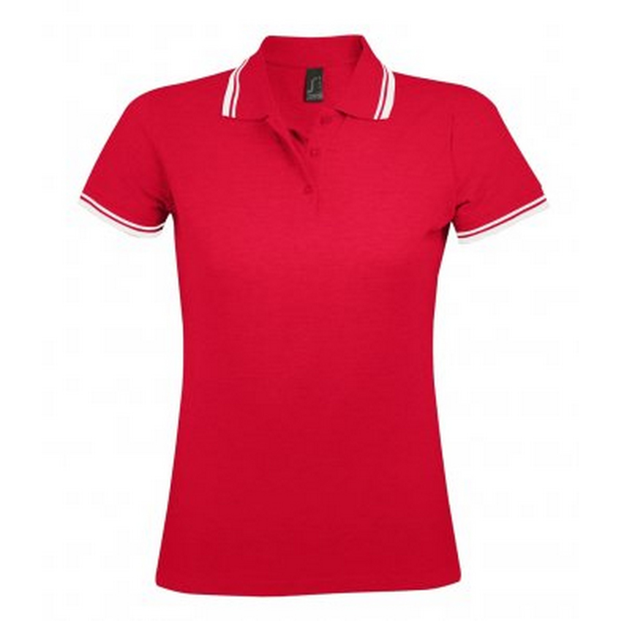 Thumbnail - SOLS - PASADENA Kurzärmeliges Polo-Shirt - Damen (Rot/Weiß)