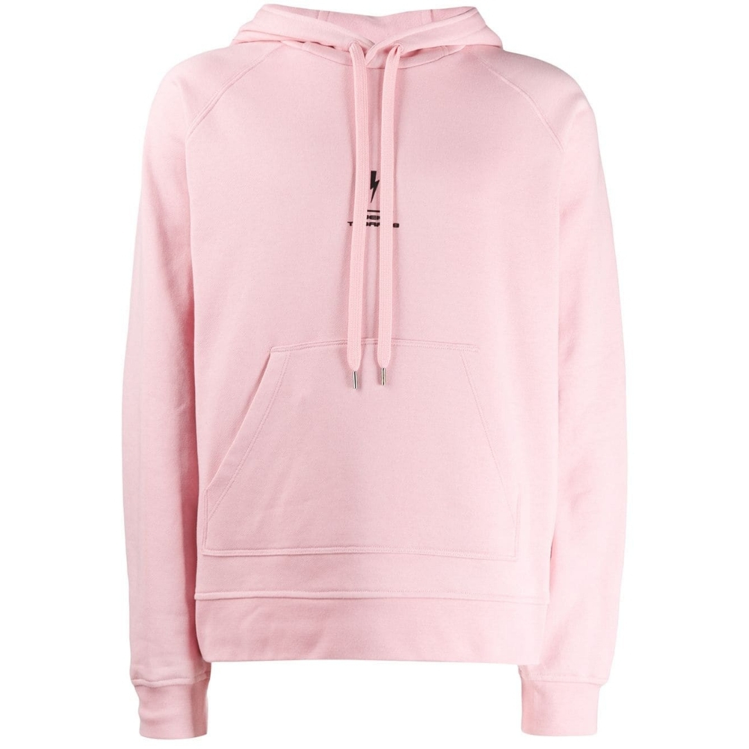 Thumbnail - Neil Barrett Lightning Bolt Logo Rosa Hoodie