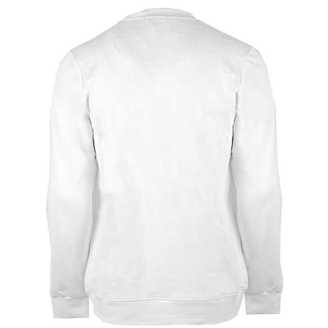 Aquascutum Large Crest Crew Neck Vit Sweatshirt herr – bild 2