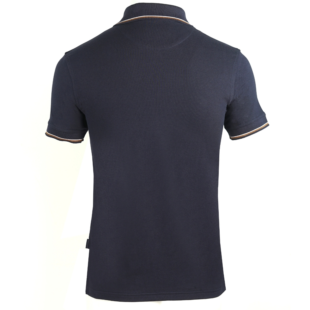 Aquascutum Brand Logo Marinblå pikétröja herr – bild 2
