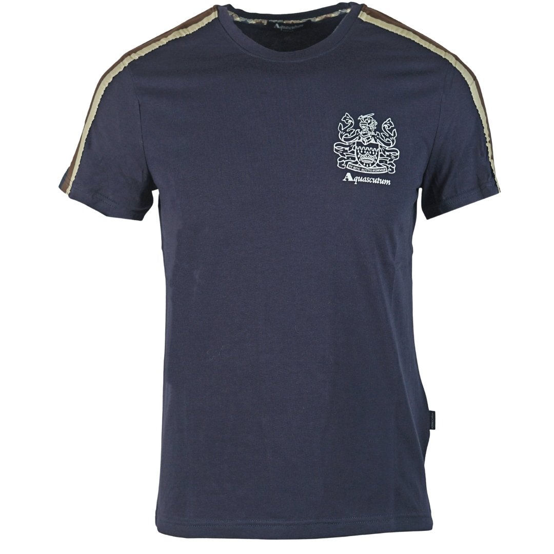 Thumbnail - Aquascutum Schulterstreifen Navy T-Shirt