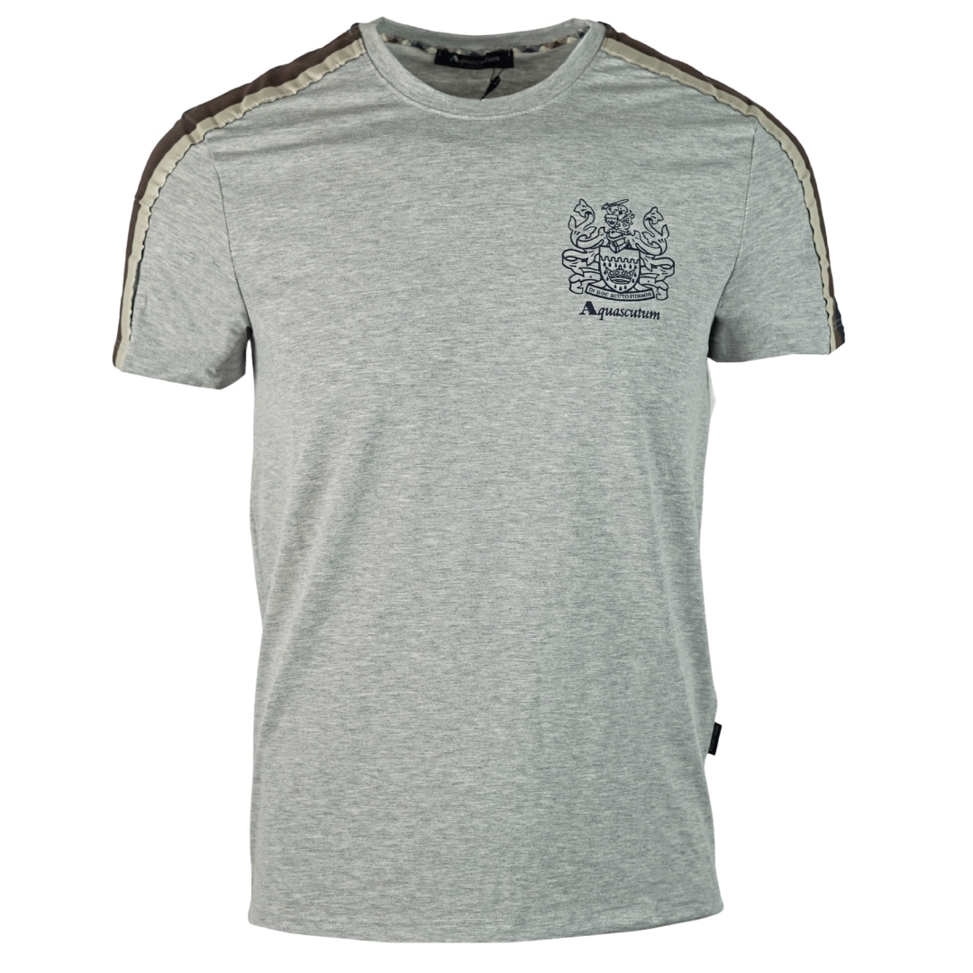 Thumbnail - Aquascutum Schulterstreifen Grau T-Shirt