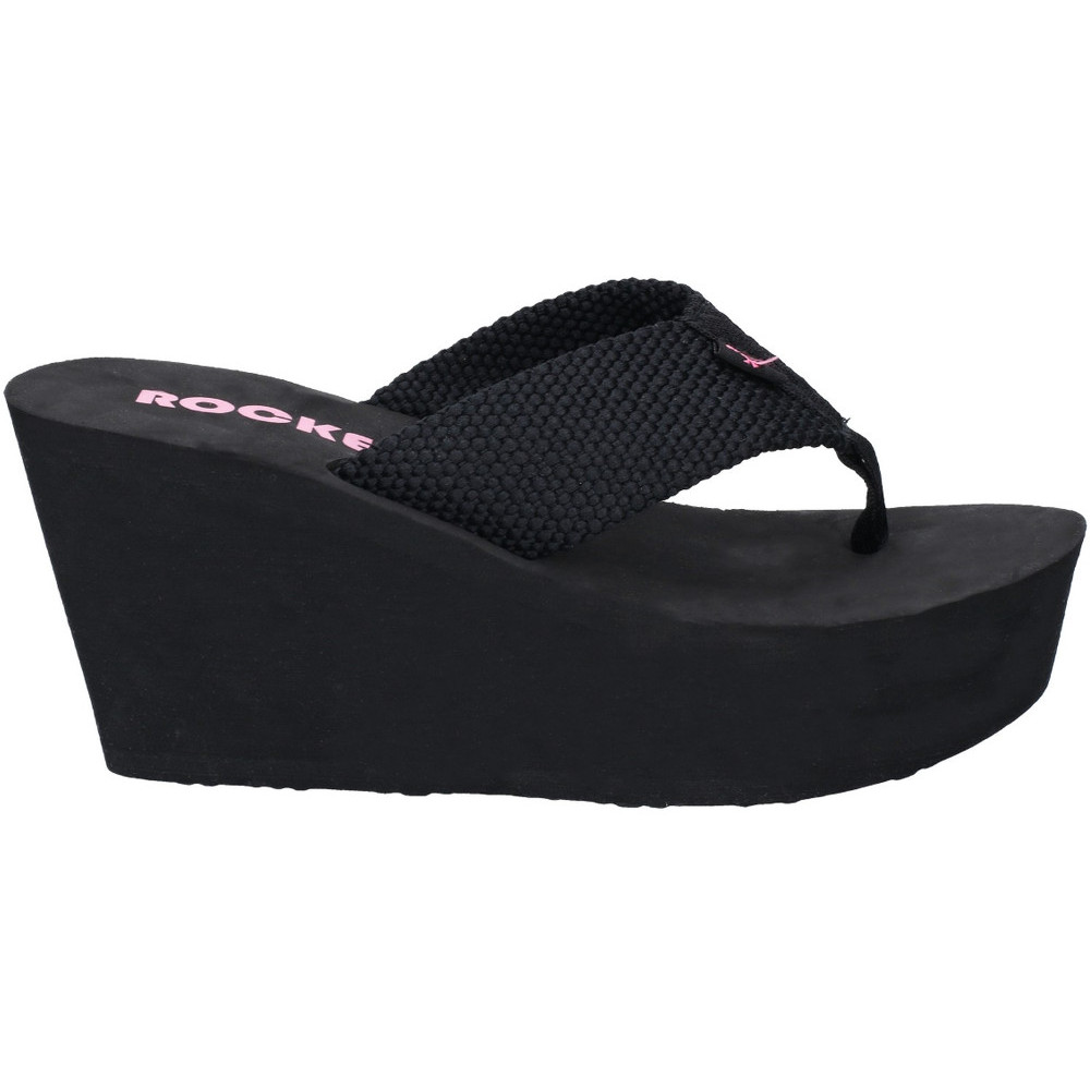 Rocket Dog Diver Damers Svarta Kilklackar sandaler – bild 2