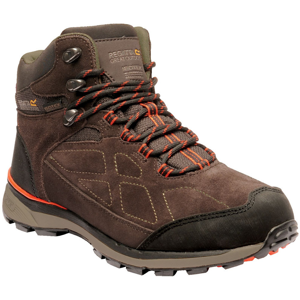 Regatta Mens Samaris Suede Isotex Waterproof Fabric Walking Boots - Brown Leather - Size UK 10