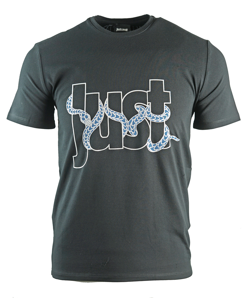 Thumbnail - Just Cavalli Schlangenlogo Schwarzes T-Shirt