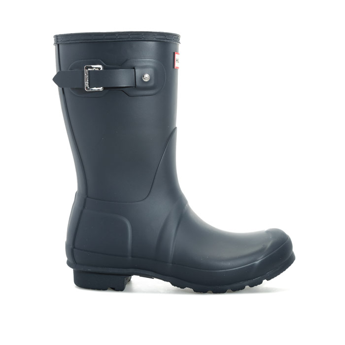 Hunter Womens Original Short Wellington Boots in Navy – Blue Rubber – Size UK 4
