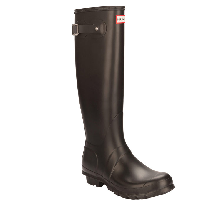 Hunter Womens Original Tall Wellington Boots in Black Rubber – Size UK 3