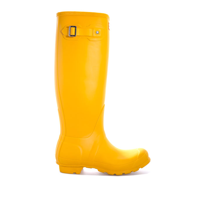Hunter Womens Original Tall Wellington Boots in Yellow – Size UK 4